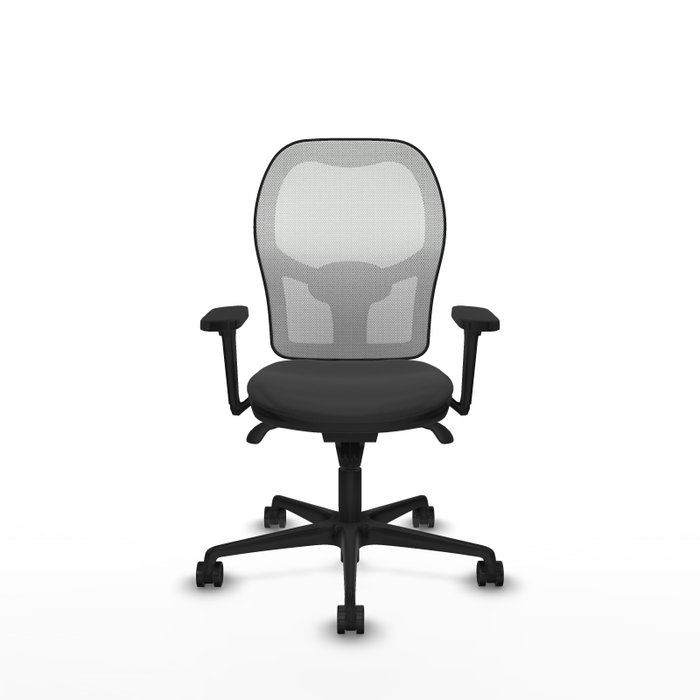 PIQUERAS Y CRESPO Silla de oficina Jorquera con mecanismo Sincro, Gris oscuro y Blanco