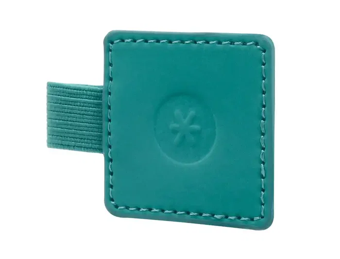 Antartik Portabolígrafo Autoadhesivo para Cuaderno Note con Elástico hasta 15 mm, Verde Aguamarina, Material PU, 40x40 mm