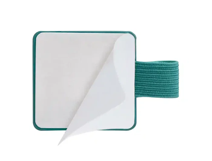 Antartik Portabolígrafo Autoadhesivo para Cuaderno Note con Elástico hasta 15 mm, Verde Aguamarina, Material PU, 40x40 mm