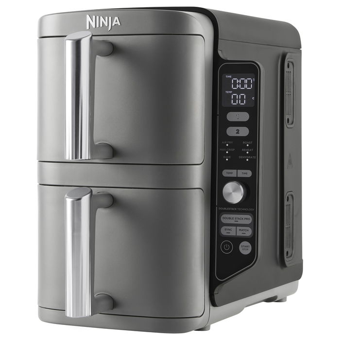 Ninja SL400EU Double Stack XL 9.5L Freidora de Aire Caliente, Color Negro/Plateado