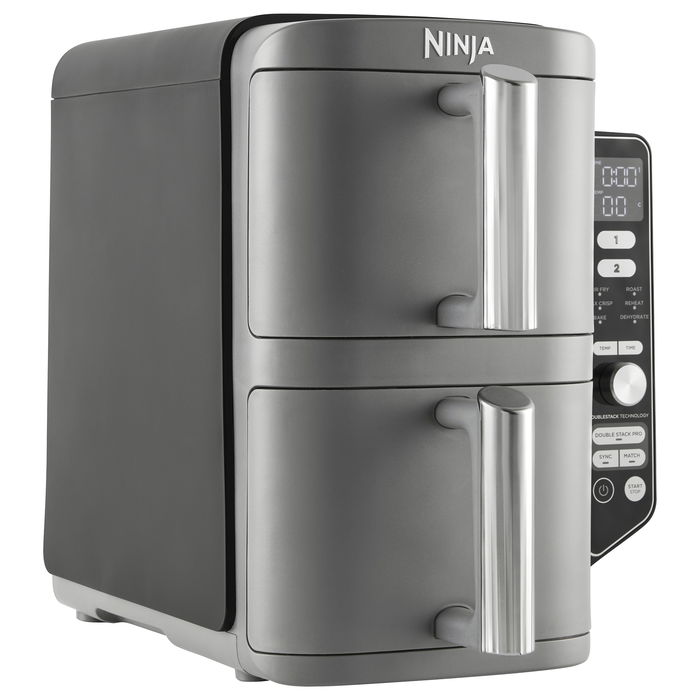 Ninja SL400EU Double Stack XL 9.5L Freidora de Aire Caliente, Color Negro/Plateado
