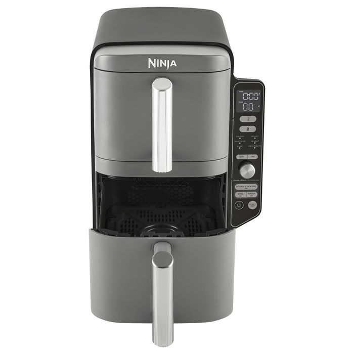 Ninja SL400EU Double Stack XL 9.5L Freidora de Aire Caliente, Color Negro/Plateado