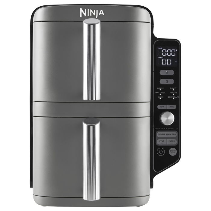 Ninja SL400EU Double Stack XL 9.5L Freidora de Aire Caliente, Color Negro/Plateado