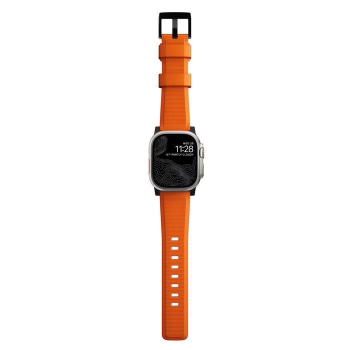 Nomad Rugged Strap Ultra Orange Connector Black 42/44/45/49mm
