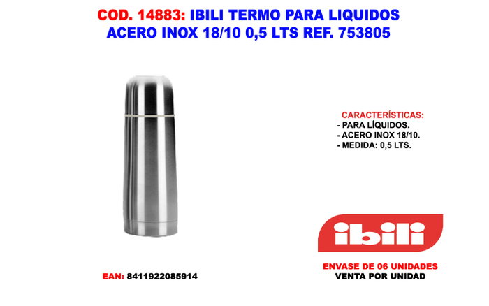 Ibili Termo Mini para Líquidos de 500 ml Ibili Termo Mini para Líquidos de 500 ml