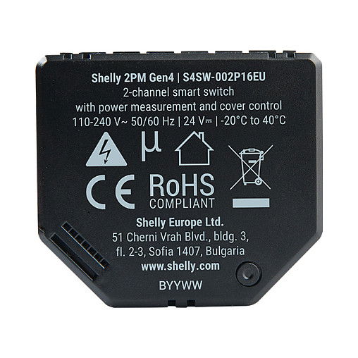 Shelly 2PM Gen4 2er Pack Actuador para estores/persianas 2 canales