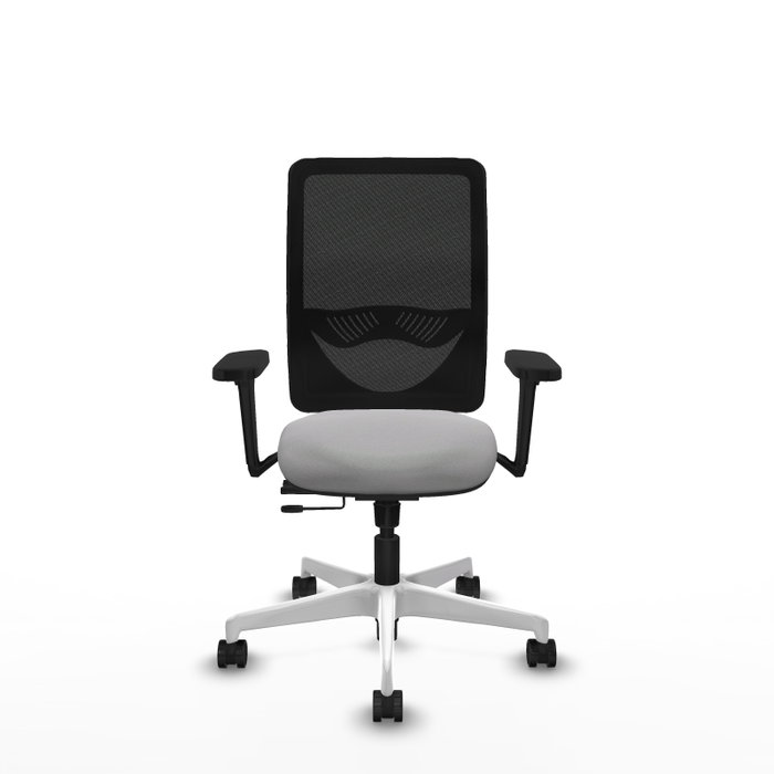 PIQUERAS Y CRESPO Silla de oficina Zulema con mecanismo Sincro/Traslack, Gris claro y Negro