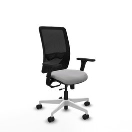 PIQUERAS Y CRESPO Silla de oficina Zulema con mecanismo Sincro/Traslack, Gris claro y Negro