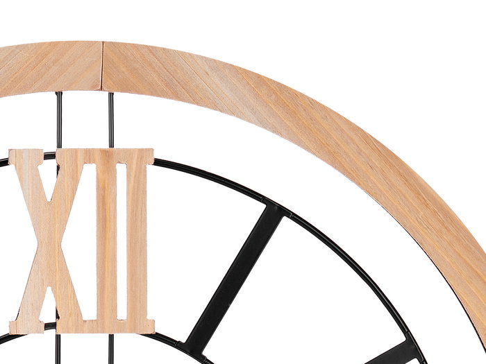 Reloj de Pared Giftdecor 60x60x4.5 cm Negro y Madera Metal MDF (Set de 4)