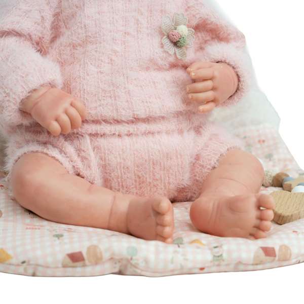 Muñecas Arias Muñeca Reborn Kira 45 cm Rosa con Saco de Dormir - Edad 3-99 años