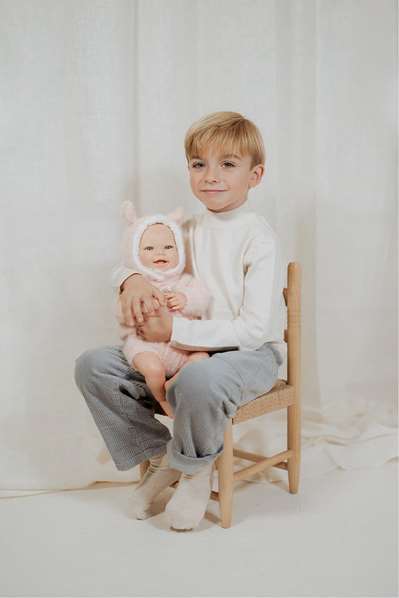 Muñecas Arias Muñeca Reborn Kira 45 cm Rosa con Saco de Dormir - Edad 3-99 años