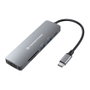 Conceptronic DONN11G Adaptador 6 en 1 USB-C a HDMI, USB-A y Lectores de Tarjetas, Gris