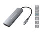 Conceptronic DONN11G Adaptador 6 en 1 USB-C a HDMI, USB-A y Lectores de Tarjetas, Gris
