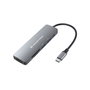 Conceptronic DONN11G Adaptador 6 en 1 USB-C a HDMI, USB-A y Lectores de Tarjetas, Gris