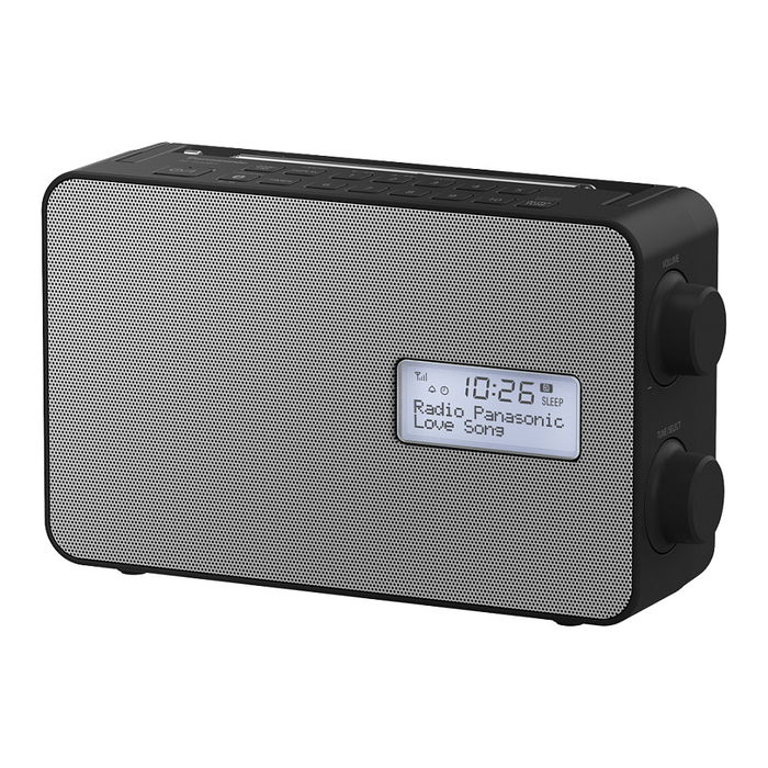 Panasonic RF-D30BTEG Radio Digital Portátil DAB+ con Bluetooth 5.0, FM, Pantalla LCD, Altavoz 10 cm, Resistente al Agua IPX4, Negro y Gris