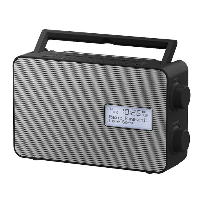 Panasonic RF-D30BTEG Radio Digital Portátil DAB+ con Bluetooth 5.0, FM, Pantalla LCD, Altavoz 10 cm, Resistente al Agua IPX4, Negro y Gris