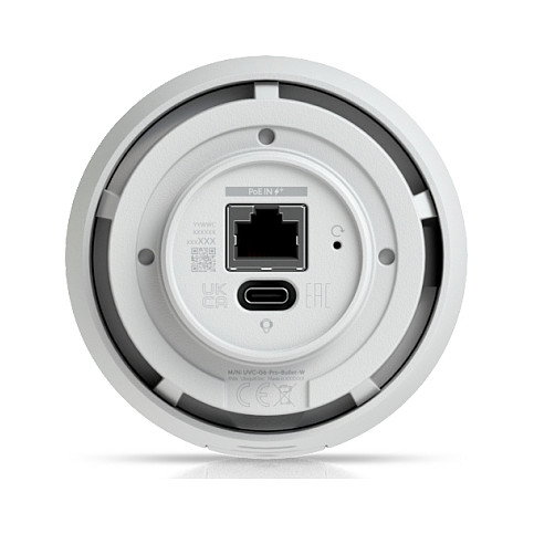 Ubiquiti UVC-G6-Pro-Bullet Cámara de Seguridad IP Blanca, 8 MP 4K UHD, Visión Nocturna 40 m, Zoom Óptico 2.36x, Interiores y Exteriores, Resistente IP66, Alimentación PoE