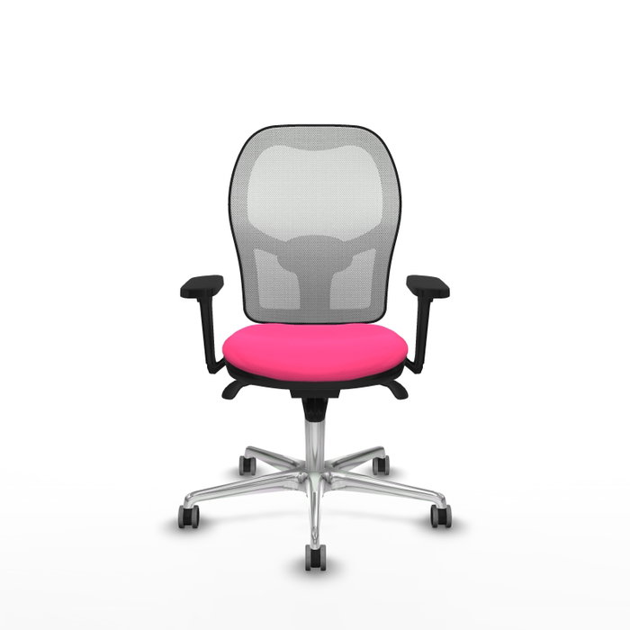 PIQUERAS Y CRESPO Silla de oficina Jorquera Rosa y Blanco con mecanismo Sincro