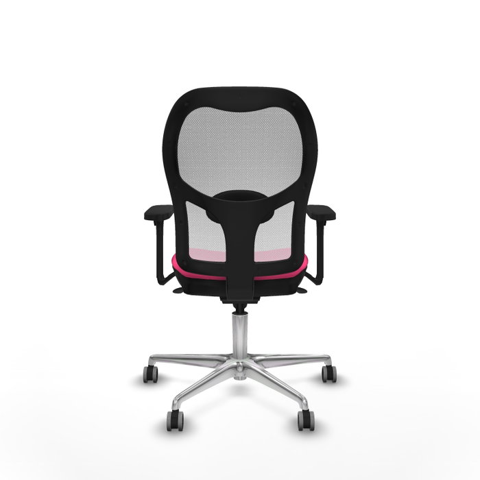 PIQUERAS Y CRESPO Silla de oficina Jorquera Rosa y Blanco con mecanismo Sincro