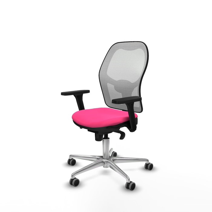 PIQUERAS Y CRESPO Silla de oficina Jorquera Rosa y Blanco con mecanismo Sincro