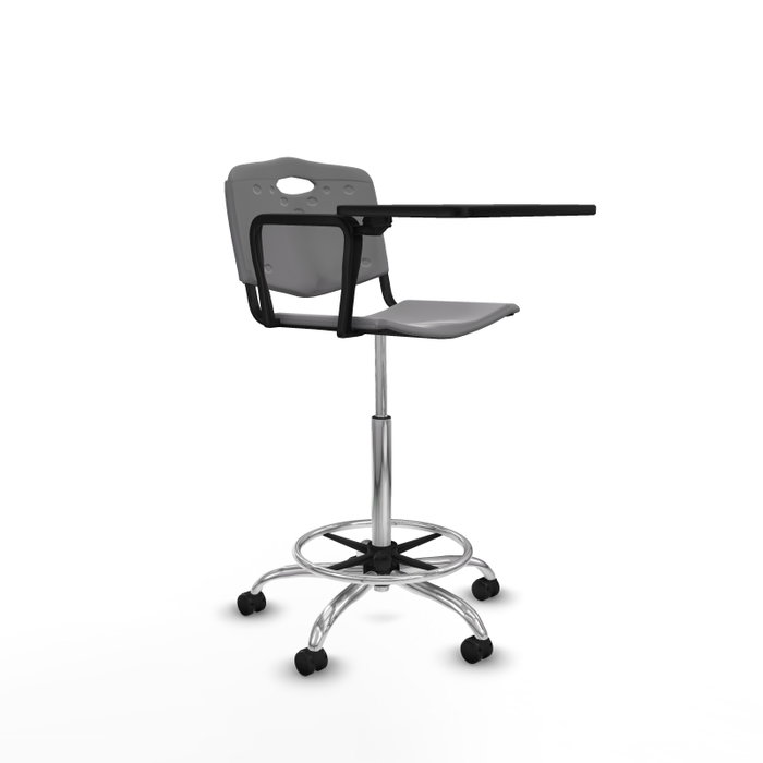 Taburete Robledo con mecanismo Giratorio de PVC color Gris claro. Equipado con Base cromada, No aplica y Ruedas autofrenantes Taburete Robledo con mecanismo Giratorio de PVC color Gris claro. Equipado con Base cromada, No aplica y Ruedas autofrenantes