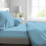 Home Linge Passion Sábana bajera ajustable de microfibra, 90 x 190 cm, Azul cielo