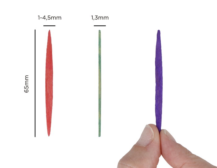 Innspiro Maxi Pack Palillos Planos de Madera 65mm Mix 6 Colores