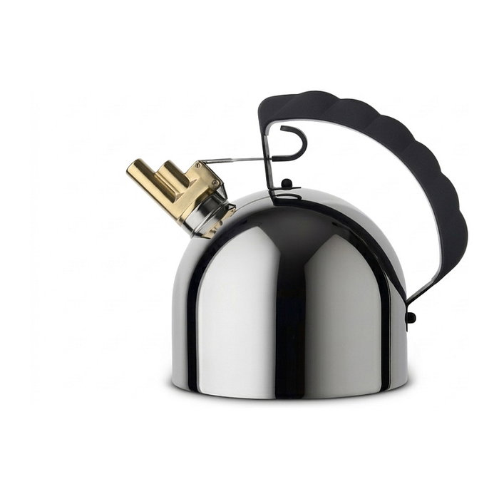 Alessi 9091 FM Hervidor de agua, 2 L, acero inoxidable, negro Alessi 9091 FM Hervidor de agua, 2 L, acero inoxidable, negro