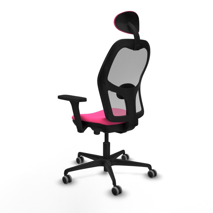 PIQUERAS Y CRESPO Silla de oficina Jorquera Rosa y Gris con Mecanismo Sincro/Traslack