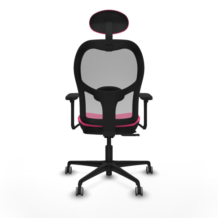 PIQUERAS Y CRESPO Silla de oficina Jorquera Rosa y Gris con Mecanismo Sincro/Traslack