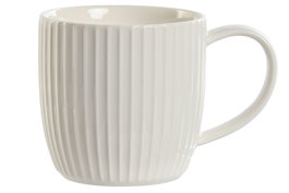 DKD Home Decor Taza Carve loving 24 Blanco Porcelana 350ml 8.8 x 8.5 x 12 cm (6 Unidades) Apto Microondas y Lavavajillas