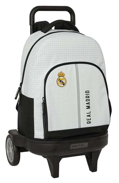 Safta Mochila Escolar Grande con Ruedas Compact Evolution Extraíble Real Madrid 1ª Equipación 24/25, 33L