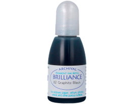 Tsukineko Tinta BRILLIANCE Negro Grafito Efecto Nacarado 20ml