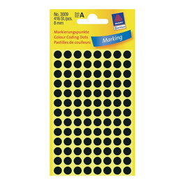 AVERY Zweckform Puntos Adhesivos 3009 Negros 8,0 mm, 416 unidades