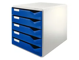 Leitz Fichero Cajones Sobremesa para Correspondencia 5 Cajones Color Azul/Gris 285x290x355 mm