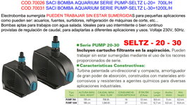 SACI Bomba Aquarium Serie Pump-Seltz L-20 700L/H