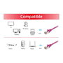 EQUIP Patchkabel Cat6A S/FTP 606813, 25 m, RJ45 Macho, LSZH, 10GBase-T, PoE+, 10000 Mbit/s, Color Púrpura