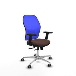 PIQUERAS Y CRESPO Silla de oficina Jorquera con mecanismo Sincro/Traslack Marrón y Azul