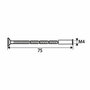 Edm Tornillo pasante multicorte Trn02, M4 x 75 mm, Acero Níquel Satinado