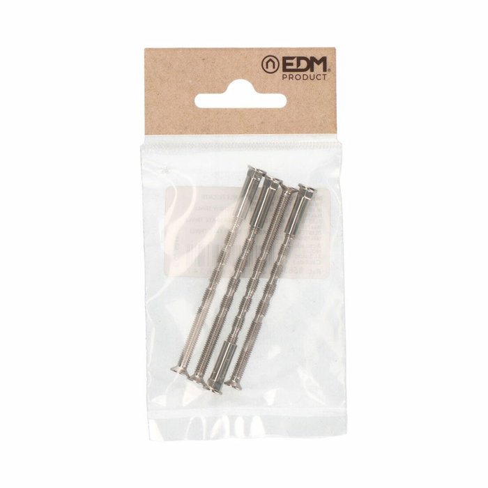 Edm Tornillo pasante multicorte Trn02, M4 x 75 mm, Acero Níquel Satinado