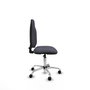 Silla de oficina Algarra con mecanismo Contacto permanente básico tapizada con Tela color Gris oscuro. Equipada con Base cromada, Sin brazos y Ruedas autofrenantes