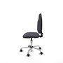 Silla de oficina Algarra con mecanismo Contacto permanente básico tapizada con Tela color Gris oscuro. Equipada con Base cromada, Sin brazos y Ruedas autofrenantes
