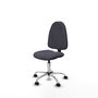 Silla de oficina Algarra con mecanismo Contacto permanente básico tapizada con Tela color Gris oscuro. Equipada con Base cromada, Sin brazos y Ruedas autofrenantes