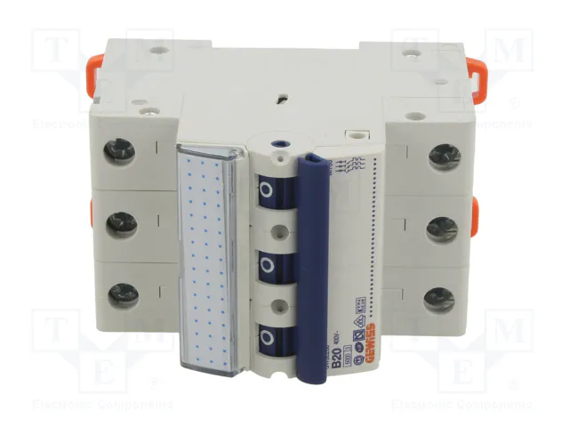 GEWISS MT 60 Interruptor magnetotérmico 3 polos 20A 6kA GEWISS MT 60 Interruptor magnetotérmico 3 polos 20A 6kA