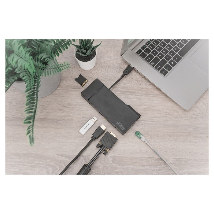 Digitus Docking Station Travel USB 3.0 HDMI VGA Negro