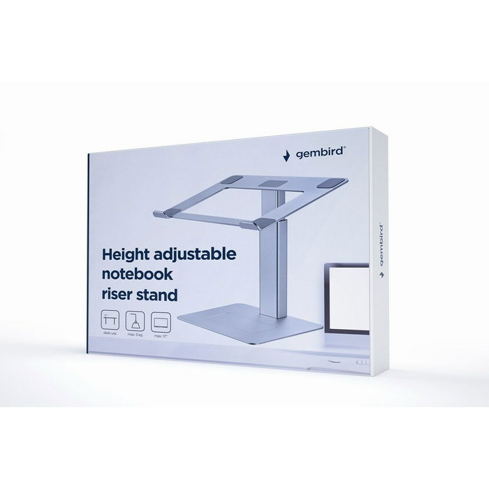 Gembird Soporte Vertical para Portátil Altura Ajustable, NBS-D1-02, Plateado