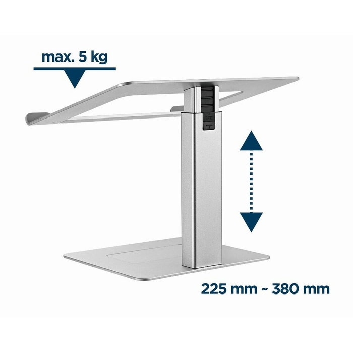 Gembird Soporte Vertical para Portátil Altura Ajustable, NBS-D1-02, Plateado