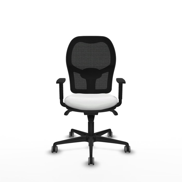 PIQUERAS Y CRESPO Silla de oficina Jorquera con mecanismo Sincro, Blanco y Negro PIQUERAS Y CRESPO Silla de oficina Jorquera con mecanismo Sincro, Blanco y Negro