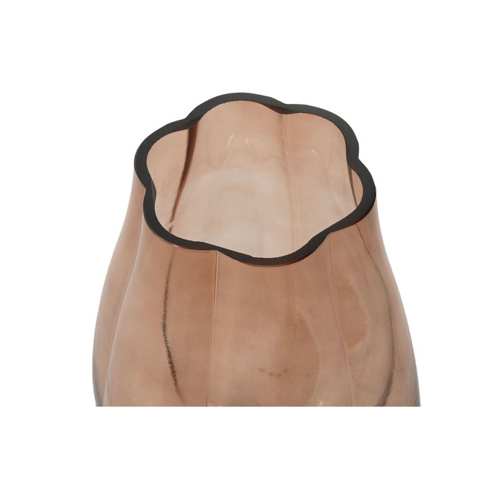 DKD Home Decor Jarrón de Cristal Ámbar 16x16x26 cm DKD Home Decor Jarrón de Cristal Ámbar 16x16x26 cm