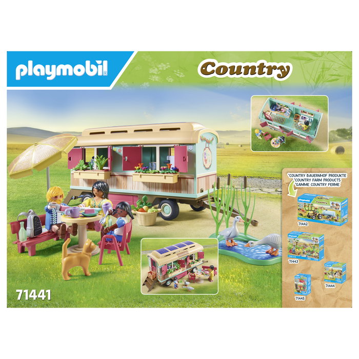 Playmobil Country 71441 Caravana cafetería boutique con tren y huerto, Multicolor Playmobil Country 71441 Caravana cafetería boutique con tren y huerto, Multicolor